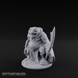 Weapon Wielding Bullywug Guard Model A Miniature for Dungeons and Dragons, Pathfinder or other TTRPGs
