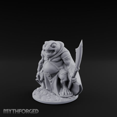 Weapon Wielding Bullywug Guard Model A Miniature for Dungeons and Dragons, Pathfinder or other TTRPGs