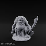 Weapon Wielding Bullywug Guard Model A Miniature for Dungeons and Dragons, Pathfinder or other TTRPGs