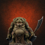 Weapon Wielding Bullywug Guard Model A Miniature for Dungeons and Dragons, Pathfinder or other TTRPGs