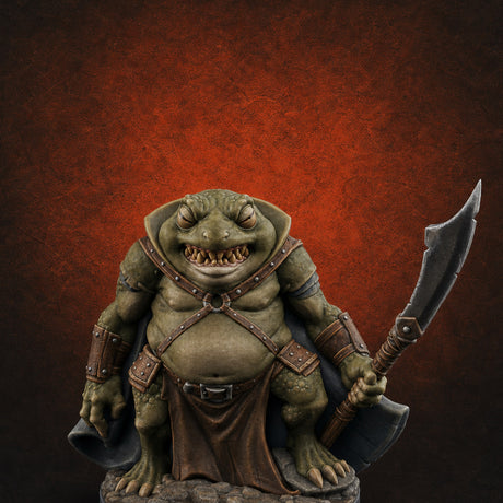 Weapon Wielding Bullywug Guard Model A Miniature for Dungeons and Dragons, Pathfinder or other TTRPGs