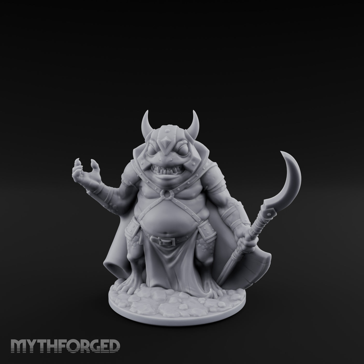 Weapon Wielding Bullywug Guard Model C Miniature for Dungeons and Dragons, Pathfinder or other TTRPGs