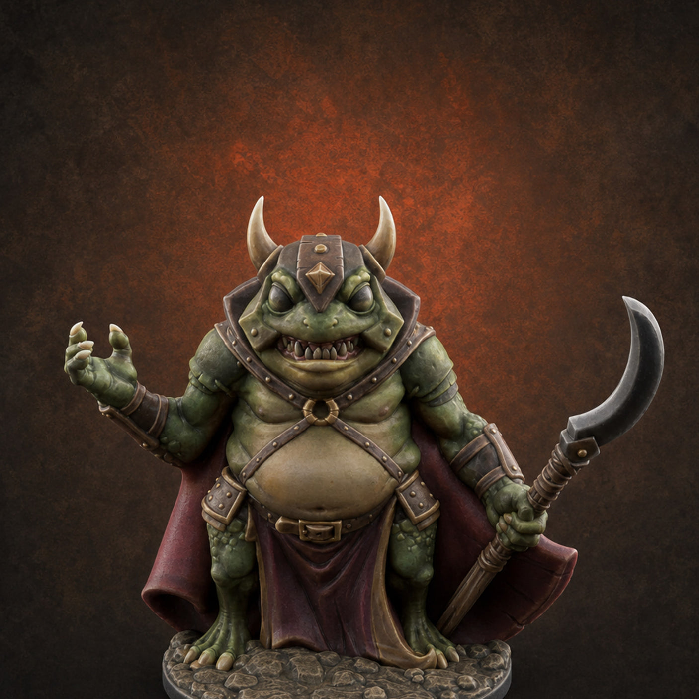 Weapon Wielding Bullywug Guard Model C Miniature for Dungeons and Dragons, Pathfinder or other TTRPGs