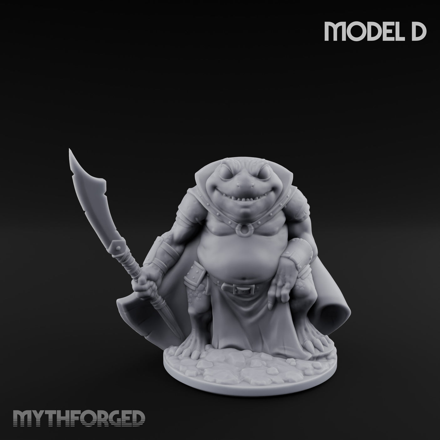 Weapon Wielding Bullywug Guard Model D Miniature for Dungeons and Dragons, Pathfinder or other TTRPGs