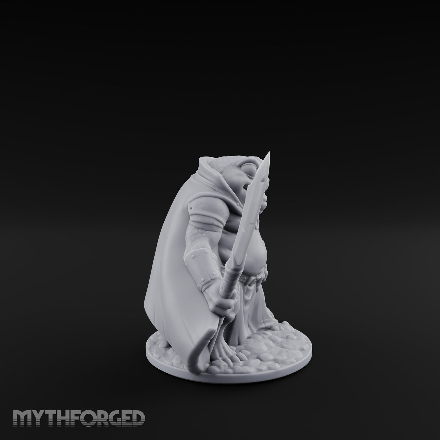 Weapon Wielding Bullywug Guard Model D Miniature for Dungeons and Dragons, Pathfinder or other TTRPGs