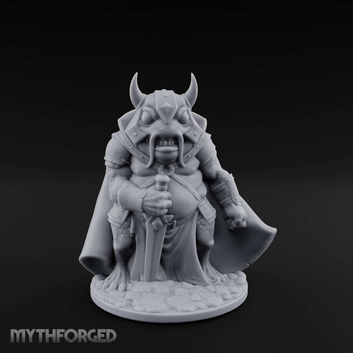 Weapon Wielding Bullywug Guard Model E Miniature for Dungeons and Dragons, Pathfinder or other TTRPGs
