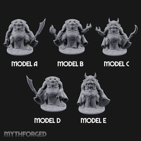 Weapon Wielding Bullywug Guards Miniature for Dungeons and Dragons, Pathfinder or other TTRPGs