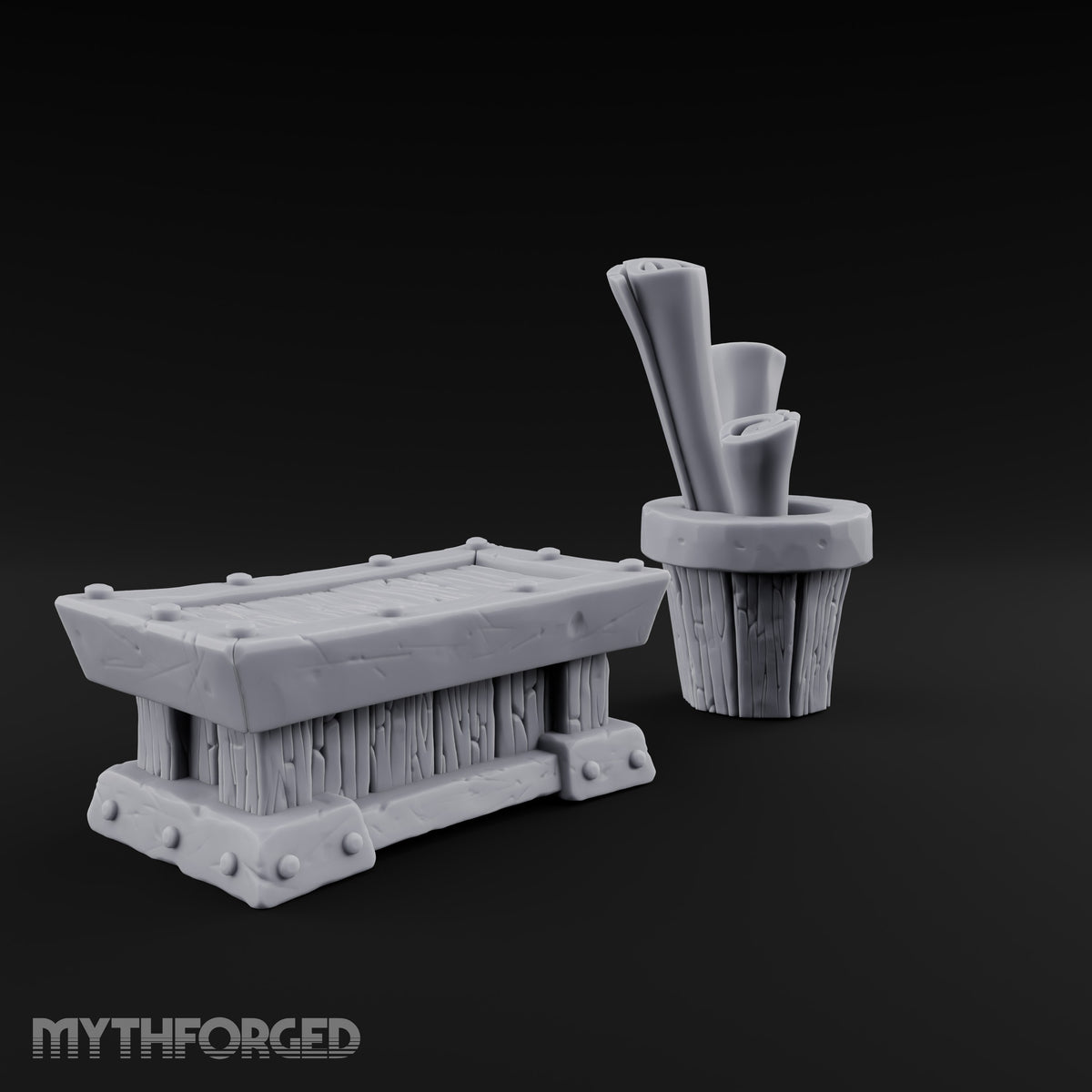 Tricky to Wrangle Wooden Merchant Table Set