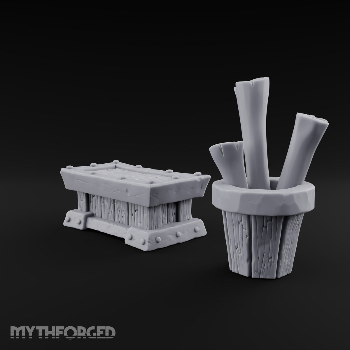 Tricky to Wrangle Wooden Merchant Table Set