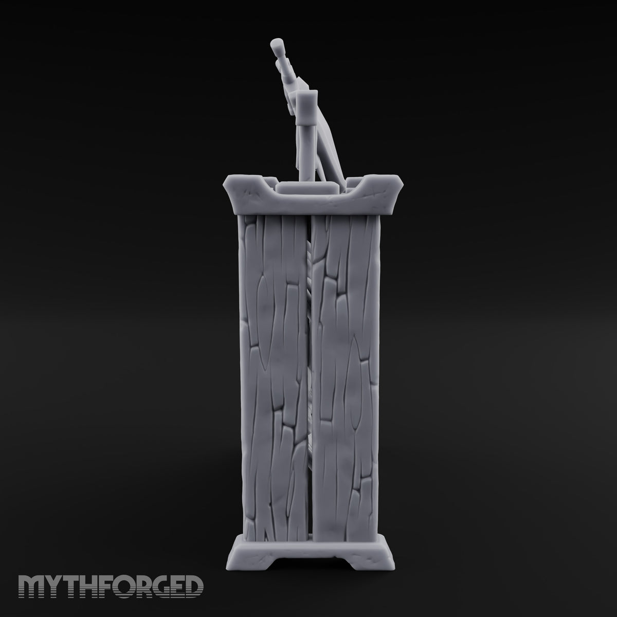 Sharpened Sales Pitch Wooden Weapons Display Rack — Stocked