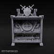 Sharpened Sales Pitch Wooden Weapons Display Rack — Stocked