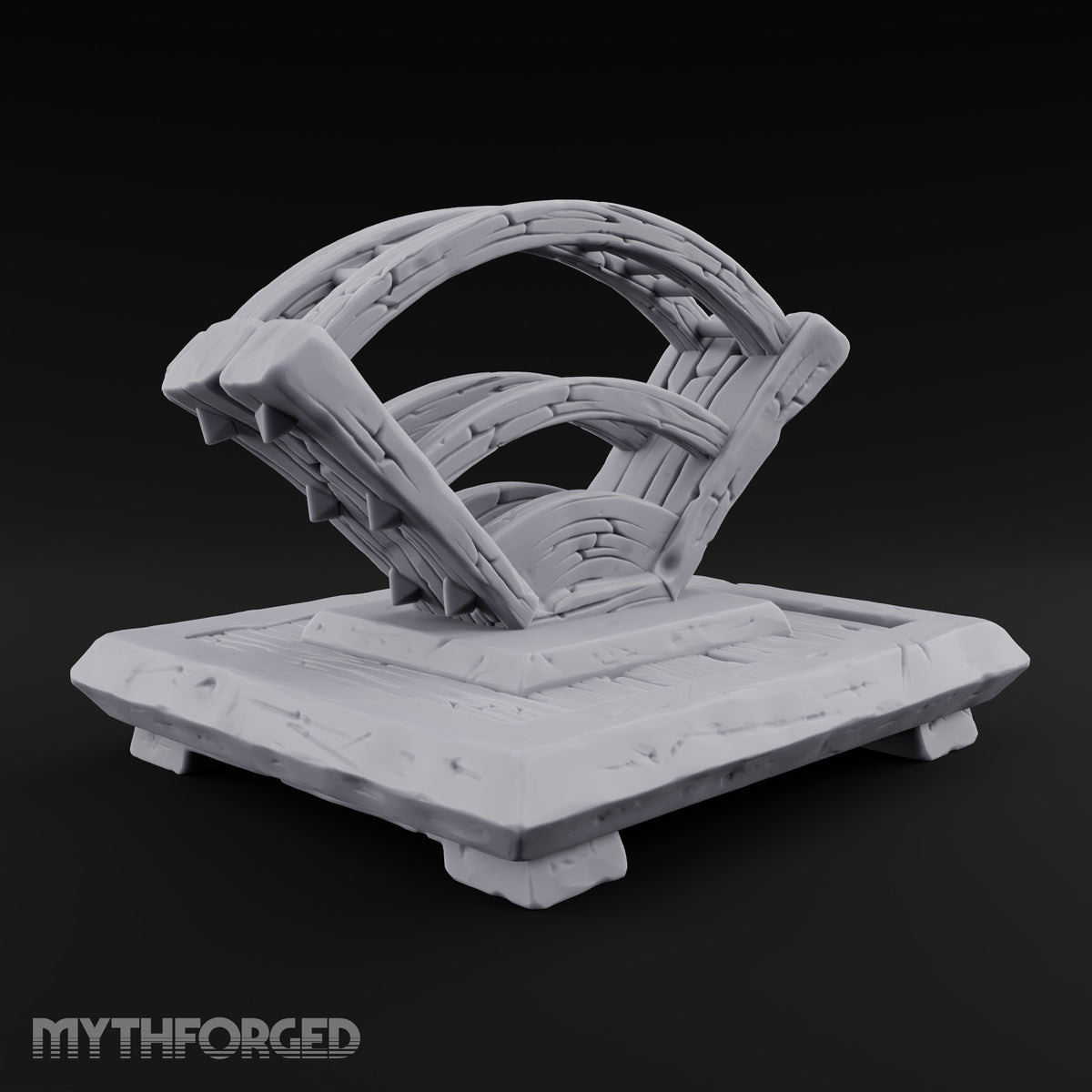 Five Blades, One Fan Wooden Sword Display Rack — Empty
