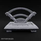 Five Blades, One Fan Wooden Sword Display Rack — Empty