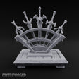 Five Blades, One Fan Wooden Sword Display Rack — Stocked