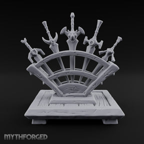 Five Blades, One Fan Wooden Sword Display Rack — Stocked