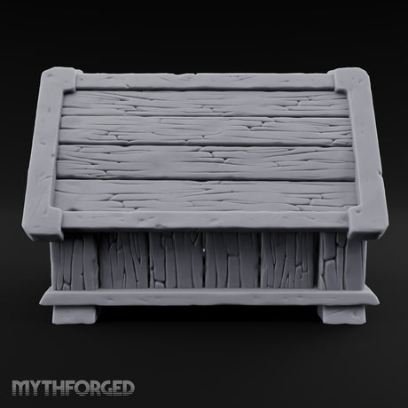 Wheels Fitted, Arsenal Hidden Wooden Weapons Crate on Wheels — Empty