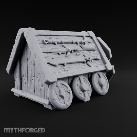 Wheels Fitted, Arsenal Hidden Wooden Weapons Crate on Wheels — Stocked