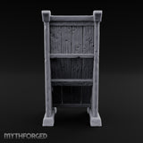 Hang the Helm, Sharpen the Curve Wooden Weapons Display Rack — Empty