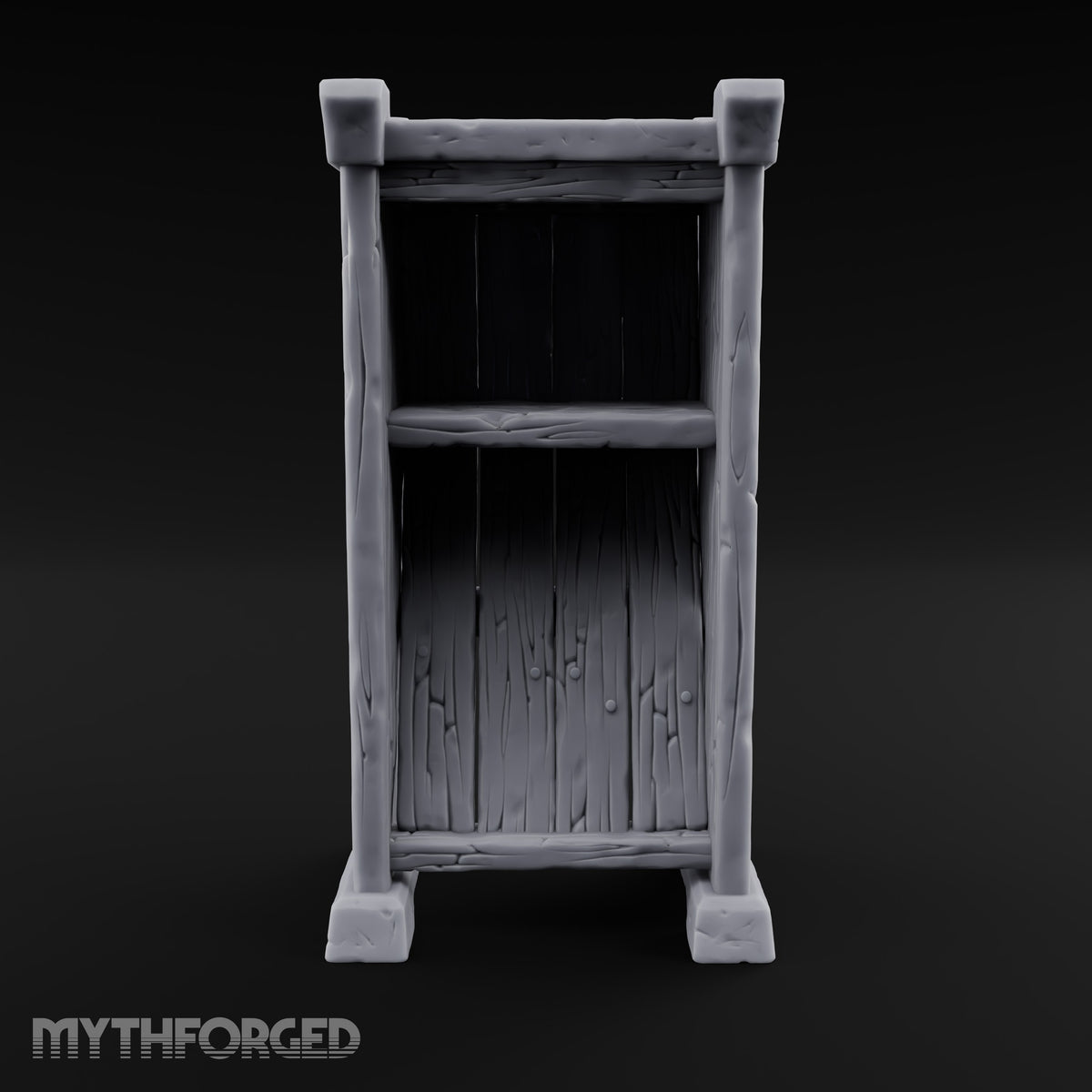 Hang the Helm, Sharpen the Curve Wooden Weapons Display Rack — Empty