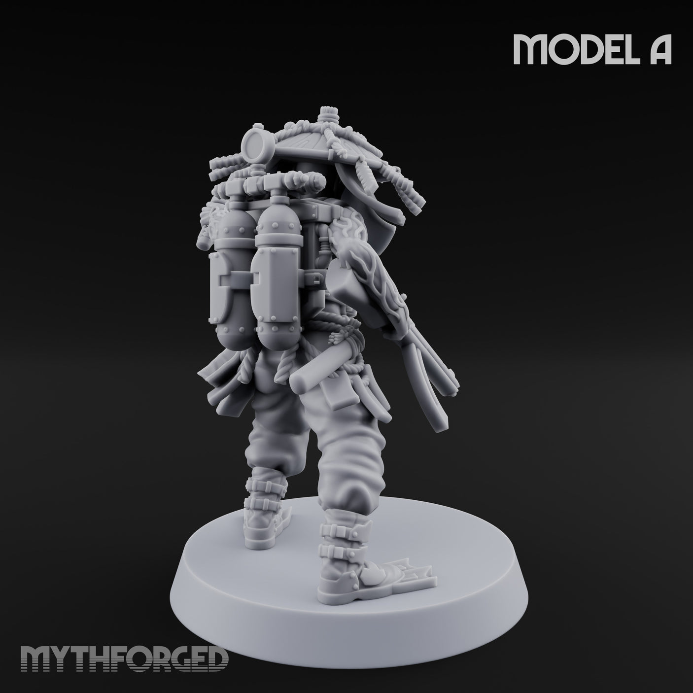 Weird War Amphibious Assaulting Japanese Soldier A Miniature for Dungeons and Dragons, Pathfinder or other TTRPGs