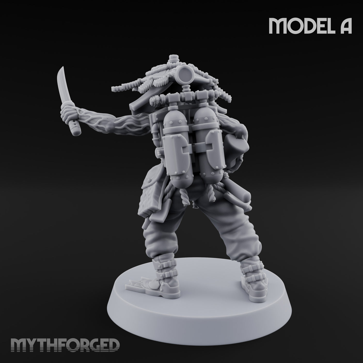 Weird War Amphibious Assaulting Japanese Soldier A Miniature for Dungeons and Dragons, Pathfinder or other TTRPGs