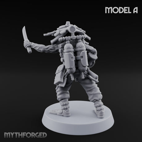 Weird War Amphibious Assaulting Japanese Soldier A Miniature for Dungeons and Dragons, Pathfinder or other TTRPGs