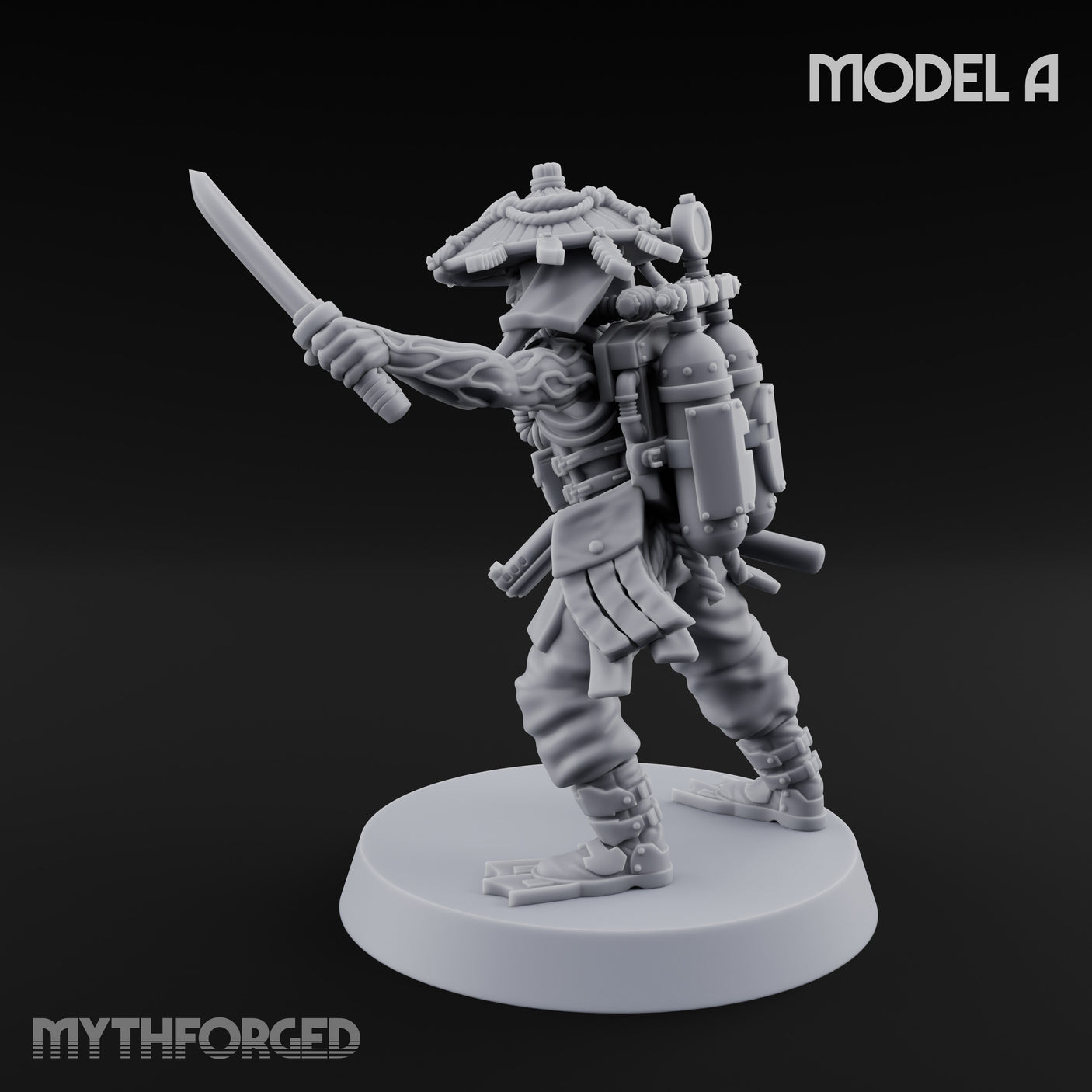 Weird War Amphibious Assaulting Japanese Soldier A Miniature for Dungeons and Dragons, Pathfinder or other TTRPGs