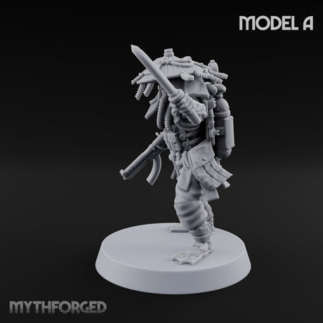 Weird War Amphibious Assaulting Japanese Soldier A Miniature for Dungeons and Dragons, Pathfinder or other TTRPGs
