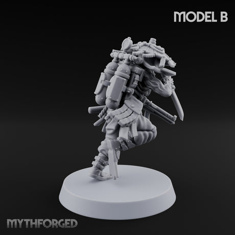 Weird War Amphibious Assaulting Japanese Soldier B Miniature for Dungeons and Dragons, Pathfinder or other TTRPGs