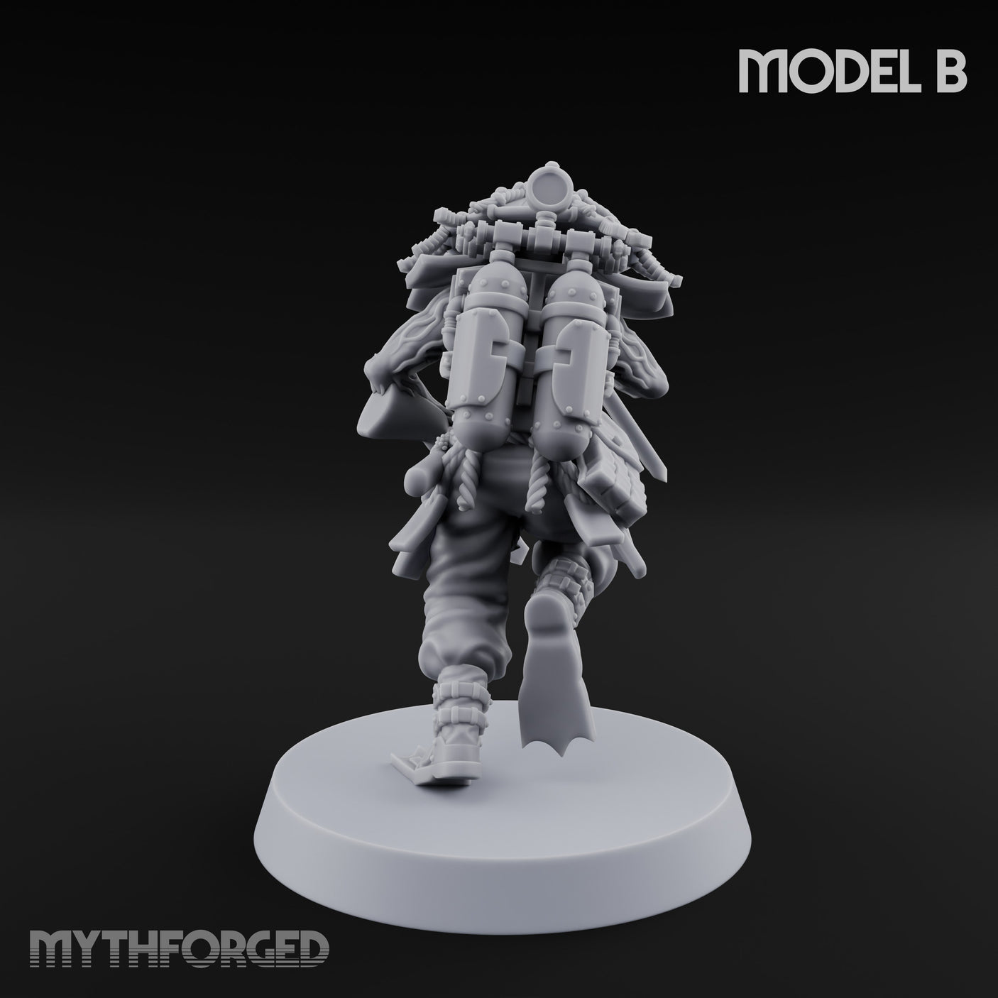 Weird War Amphibious Assaulting Japanese Soldier B Miniature for Dungeons and Dragons, Pathfinder or other TTRPGs