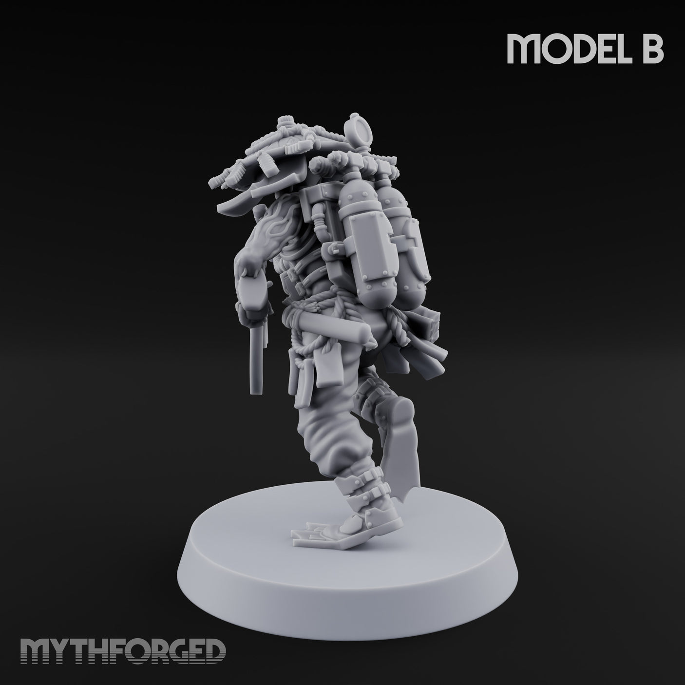 Weird War Amphibious Assaulting Japanese Soldier B Miniature for Dungeons and Dragons, Pathfinder or other TTRPGs