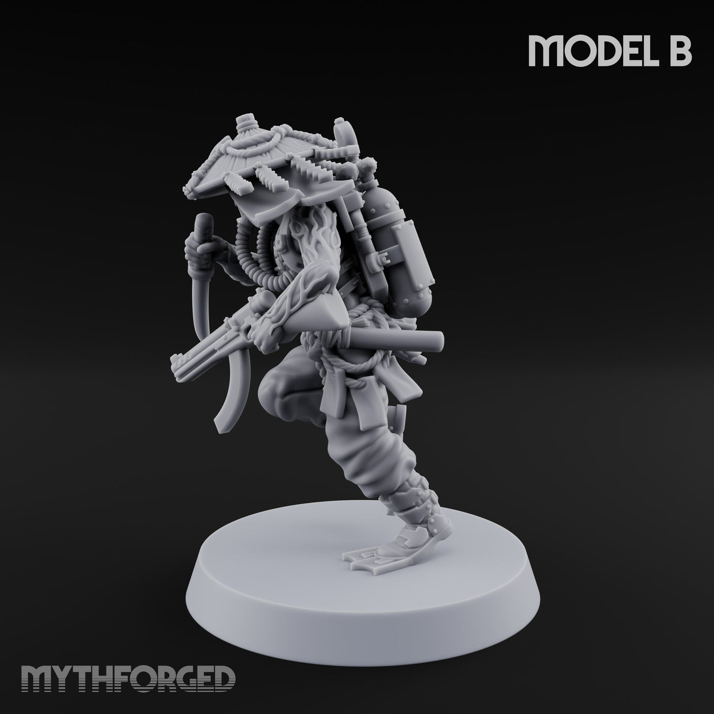 Weird War Amphibious Assaulting Japanese Soldier B Miniature for Dungeons and Dragons, Pathfinder or other TTRPGs