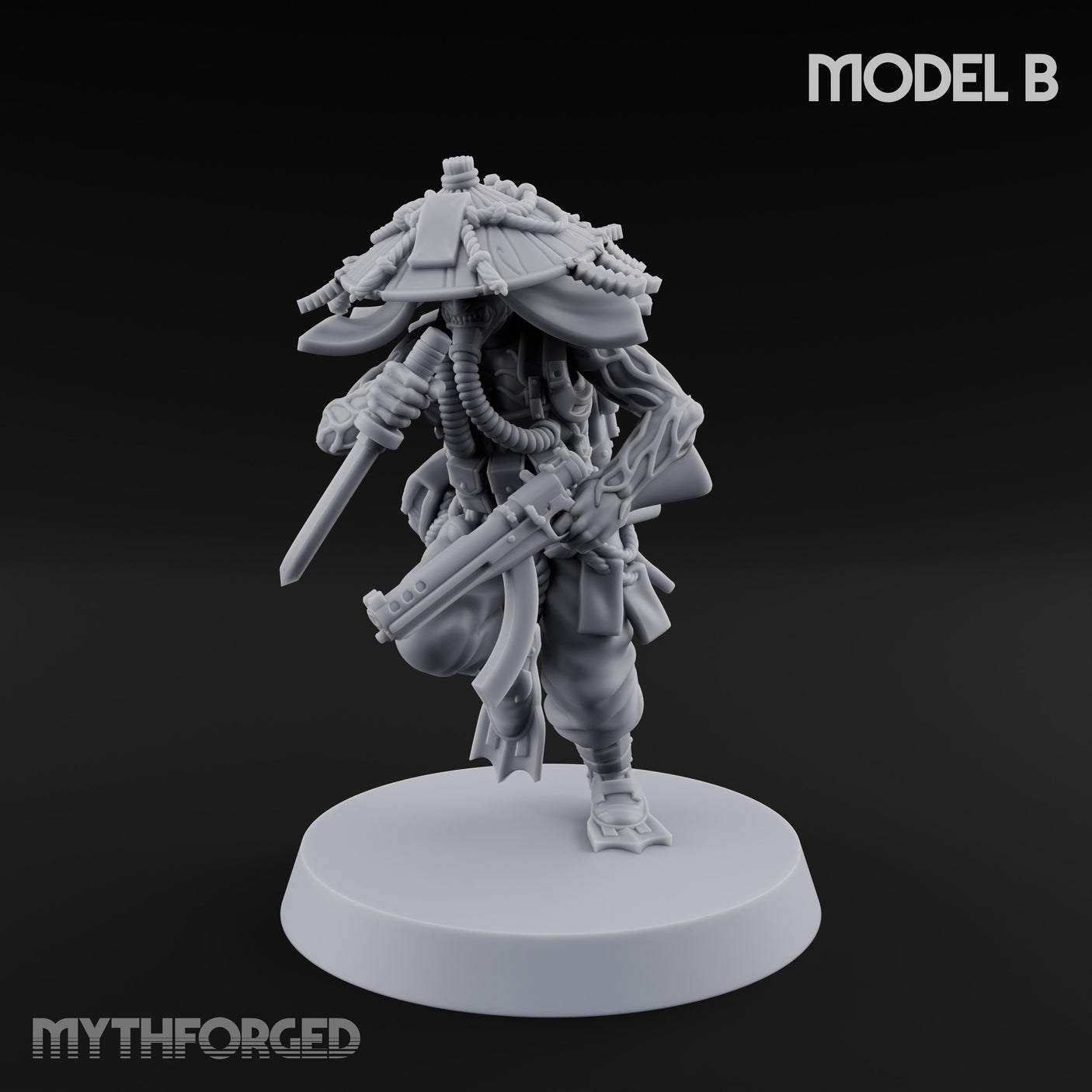 Weird War Amphibious Assaulting Japanese Soldier B Miniature for Dungeons and Dragons, Pathfinder or other TTRPGs