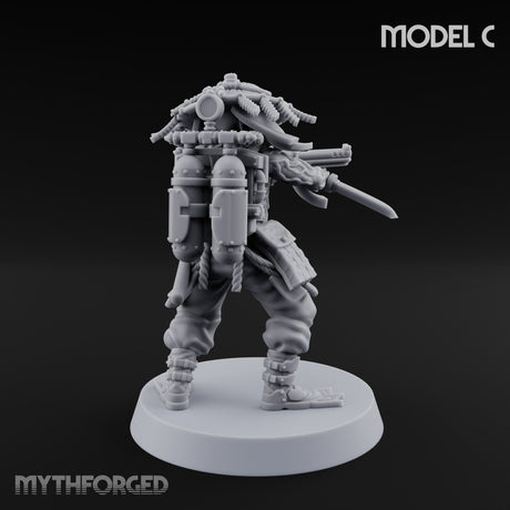 Weird War Amphibious Assaulting Japanese Soldier C Miniature for Dungeons and Dragons, Pathfinder or other TTRPGs