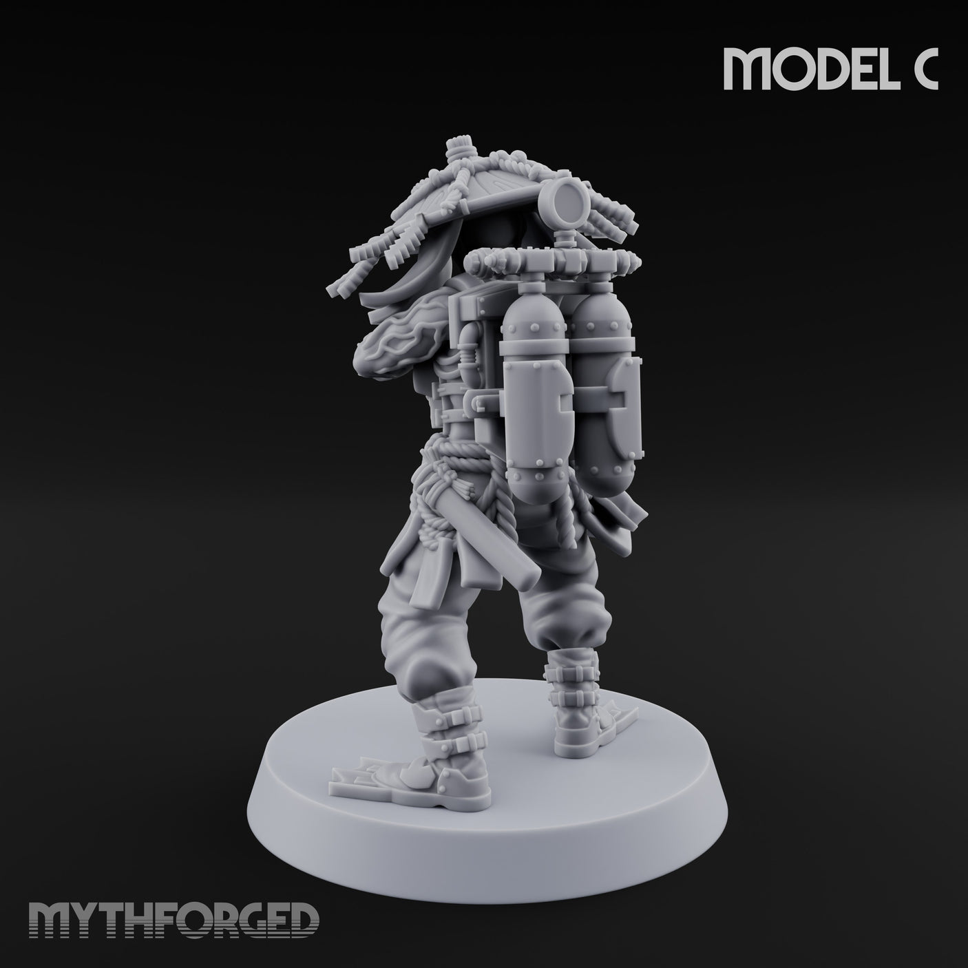 Weird War Amphibious Assaulting Japanese Soldier C Miniature for Dungeons and Dragons, Pathfinder or other TTRPGs