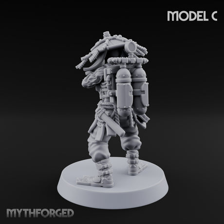 Weird War Amphibious Assaulting Japanese Soldier C Miniature for Dungeons and Dragons, Pathfinder or other TTRPGs