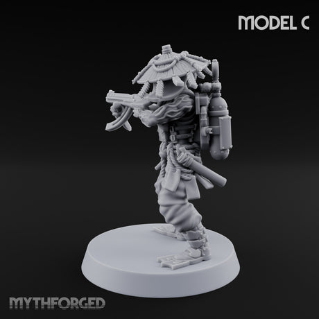 Weird War Amphibious Assaulting Japanese Soldier C Miniature for Dungeons and Dragons, Pathfinder or other TTRPGs