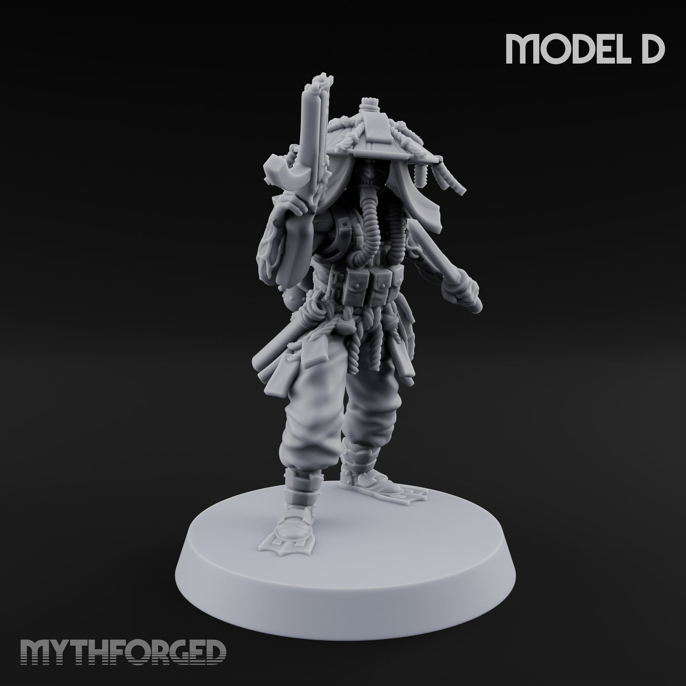 Weird War Amphibious Assaulting Japanese Soldier D Miniature for Dungeons and Dragons, Pathfinder or other TTRPGs
