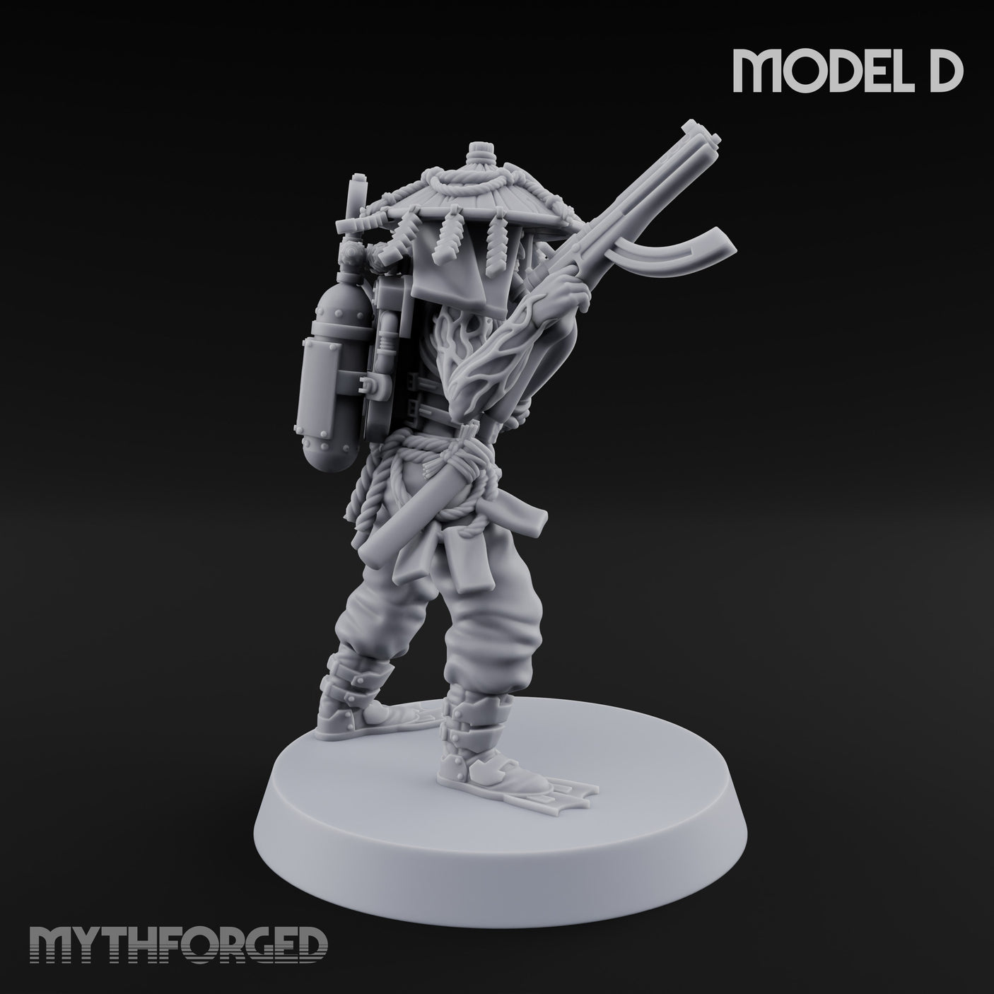 Weird War Amphibious Assaulting Japanese Soldier D Miniature for Dungeons and Dragons, Pathfinder or other TTRPGs