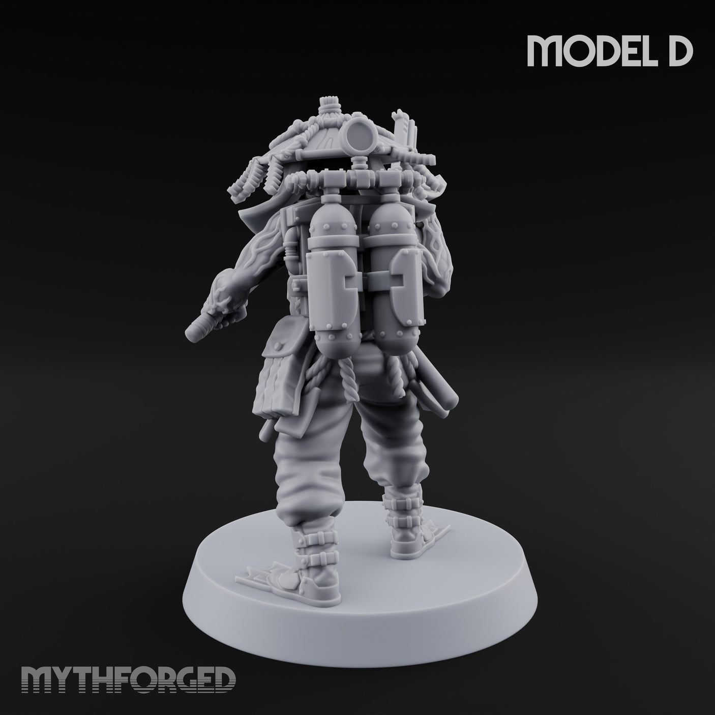 Weird War Amphibious Assaulting Japanese Soldier D Miniature for Dungeons and Dragons, Pathfinder or other TTRPGs