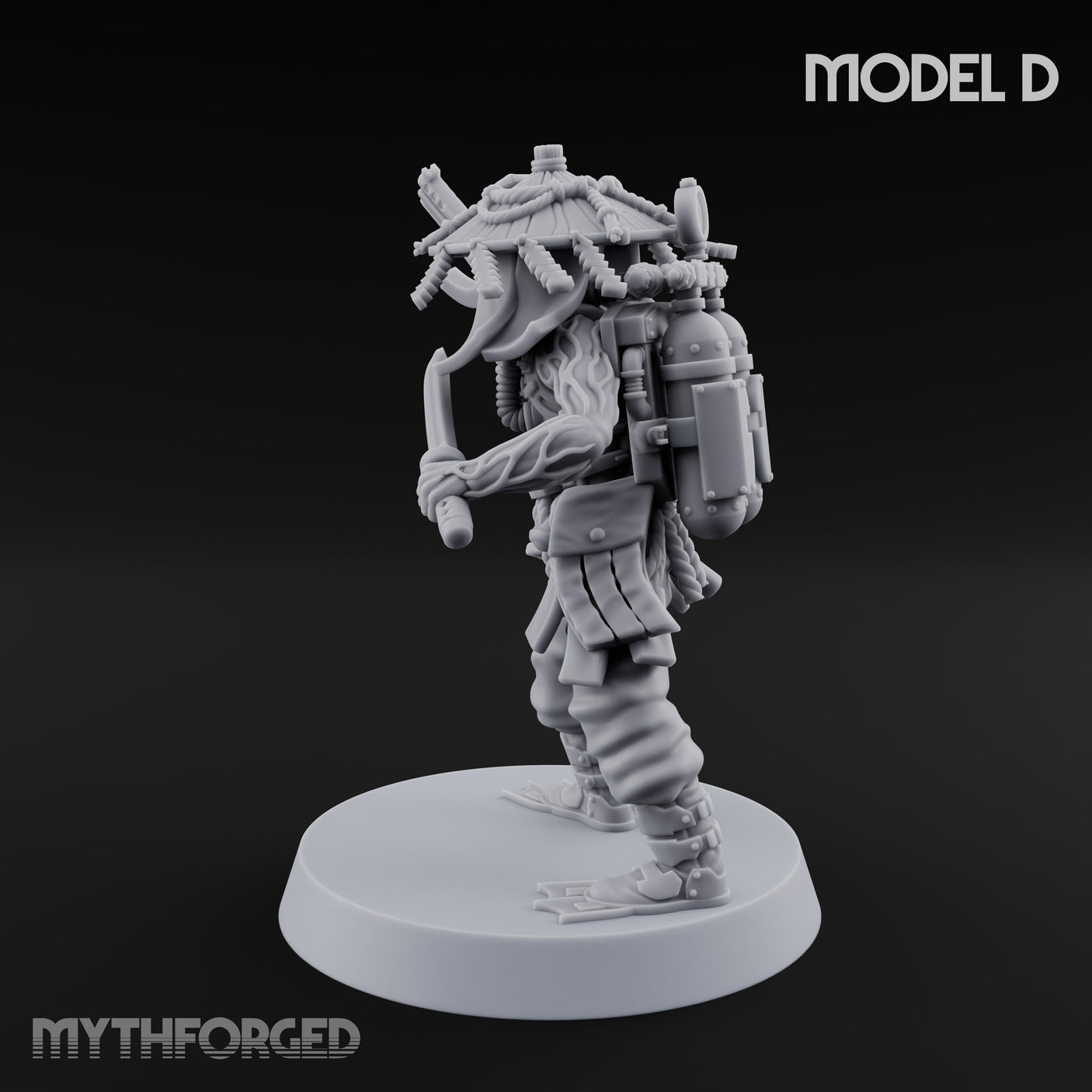 Weird War Amphibious Assaulting Japanese Soldier D Miniature for Dungeons and Dragons, Pathfinder or other TTRPGs