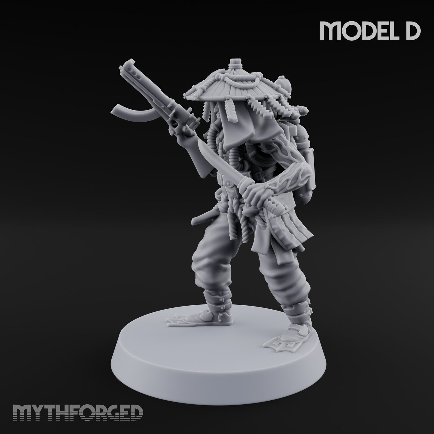 Weird War Amphibious Assaulting Japanese Soldier D Miniature for Dungeons and Dragons, Pathfinder or other TTRPGs
