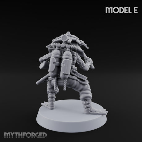 Weird War Amphibious Assaulting Japanese Soldier E Miniature for Dungeons and Dragons, Pathfinder or other TTRPGs