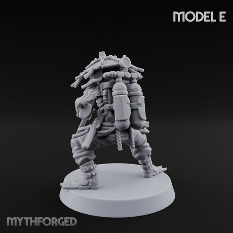Weird War Amphibious Assaulting Japanese Soldier E Miniature for Dungeons and Dragons, Pathfinder or other TTRPGs