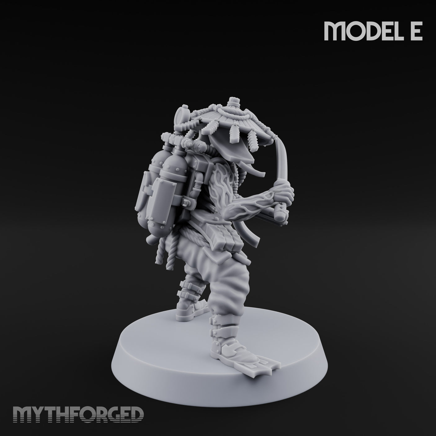 Weird War Amphibious Assaulting Japanese Soldiers Miniature for Dungeons and Dragons, Pathfinder or other TTRPGs