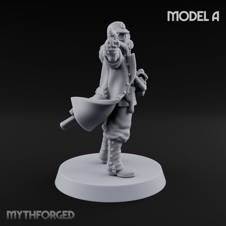 Weird War Gas Masked Gunning Japanese Trooper A Miniature for Dungeons and Dragons, Pathfinder or other TTRPGs