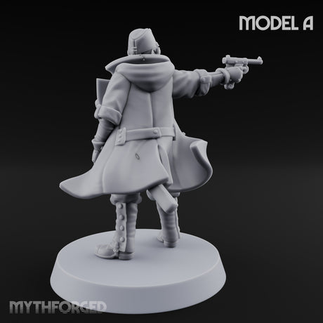 Weird War Gas Masked Gunning Japanese Trooper A Miniature for Dungeons and Dragons, Pathfinder or other TTRPGs