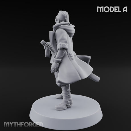 Weird War Gas Masked Gunning Japanese Trooper A Miniature for Dungeons and Dragons, Pathfinder or other TTRPGs