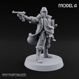 Weird War Gas Masked Gunning Japanese Trooper A Miniature for Dungeons and Dragons, Pathfinder or other TTRPGs