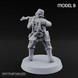 Weird War Gas Masked Gunning Japanese Trooper B Miniature for Dungeons and Dragons, Pathfinder or other TTRPGs